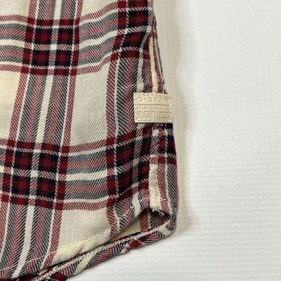 G-Star RAW Shirt Boyfriend Fit Tacoma Check Plaid Snap Button Womens Size Medium - Picture 6 of 13